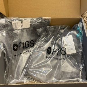 NWT still-boxed gray FIGS scrubs